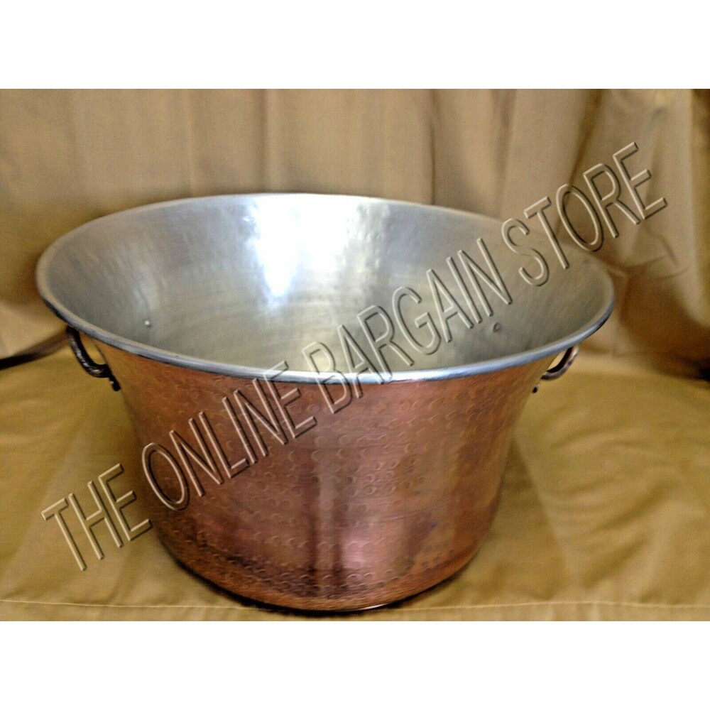 Frontgate Grandinroad Tulip Copper Cauldron ice beverage Log Fireplace Bucket